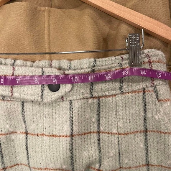 Roolee sage Plaid Wool-Blend Mini Skirt Small, Academia cottagecore twee Preppy - Picture 2 of 8